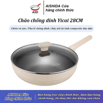 [ASD] Chảo chiên chống,chảo chống dính,chảo xào rau,nồi chống dính,nồi chiên, phủ chống dính không,thích hợp cho mọi bếp