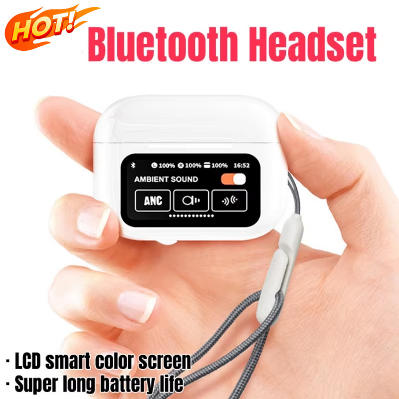 Tai nghe Bluetooth A9 Pro LCD Màn hình màu thông minh Không dây Giảm tiếng ồn chủ động Siêu dài Tuổi thọ pin Màn hình cảm ứng