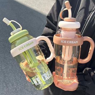 Bình Đựng Nước Hoạt Hình Kèm Ống Hút 1300ML MAISON, Bình Nước Có Quai Cầm Dễ Thương Mang Đi Học, Đi Chơi