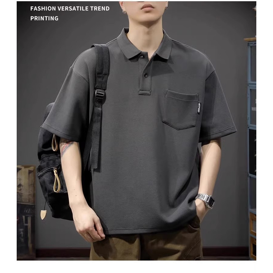 Áo sơ mi Polo ngắn tay dành cho nam, cỡ lớn, phù hợp mùa hè và văn phòng