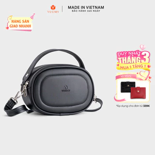 Túi Yuumy (Thời trang nữ dáng tròn bầu viền chỉ size 20 - Túi đeo chéo da Seasand YN246)