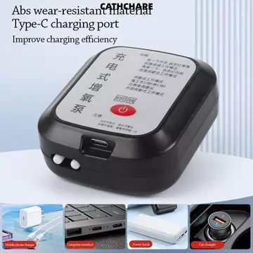 Máy bơm oxy CATCHRE294, Máy bơm không khí bể cá có độ ồn thấp siêu im lặng, Kích thước nhỏ USB Hoạt động im lặng Máy tạo oxy nhỏ cho bể cá