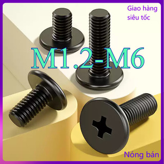 Máy tính xách tay vít đầu phẳng Phillips màu đen Vít kỹ thuật số CM Đầu mỏng Vít đầu phẳng lớng M1.2-M6 [JYD-ZZ-Z]