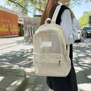 2026 Lưới Rỗng Ba Lô Túi Đi Học Trong Suốt Thoáng Khí Túi Lưới Trong Suốt