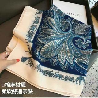 Khăn Vuông Lớn Fubao Rừng Nữ, Vải Lanh Cotton, Phù Hợp Thời Trang Xuân Thu