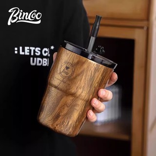 ⭐Bincoo Gỗ Hạt Cà Phê Mỹ Giá Trị Cao Nam Nữ Đi Kèm Giữ Nhiệt Cốc Retro Di Động Thép Không Gỉ Cốc Nước⭐