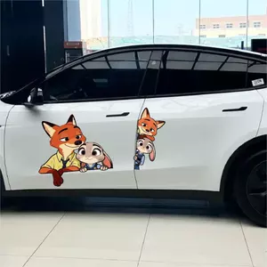 Crazy Zoo Hoạt Hình Dễ Thương Dán Xe Fox Nick Judy Thỏ Sĩ Quan Cảnh Sát Sáng Tạo Trang Trí Chống Thấm Nước Dán