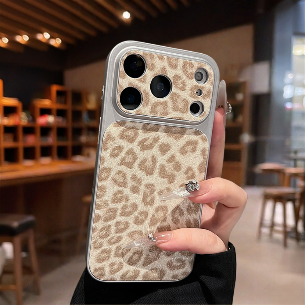 Ốp Điện Thoại In Hình Flash Da Báo Thời Trang Cho iPhone 17 Pro Max 13 14 15 16 Pro Max Bao Gồm Bảo Vệ Ống Kính Máy Ảnh Vỏ Mềm Vỏ Điện Thoại Vỏ Bảo Vệ