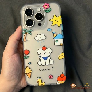 Ốp Lưng Chó Hoa Dễ Thương Cho Redmi Turbo 4 Pro 3 A4 A3 Pro 15 5G 14C 14R 13 4G 13C 13x Note 15R 13R 12 5G 9 Prime Cover Hoạt Hình Thẩm Mỹ Kem Vỏ Bánh Vỏ Chống Sốc