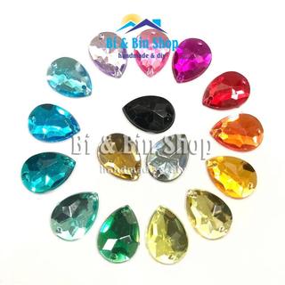72 Viên Đá Kết Nhựa Giọt Nước 13x18mm Đính Kết Trang Phục Thời Trang, Làm Phụ Kiện Handmade