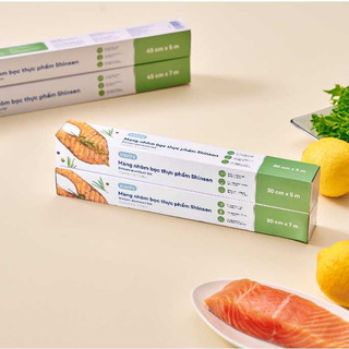 Màng nhôm (giấy Bạc) bọc thực phẩm Shinsen, dẫn nhiệt tốt lò vi sóng, nồi chiên không dầu, an toàn