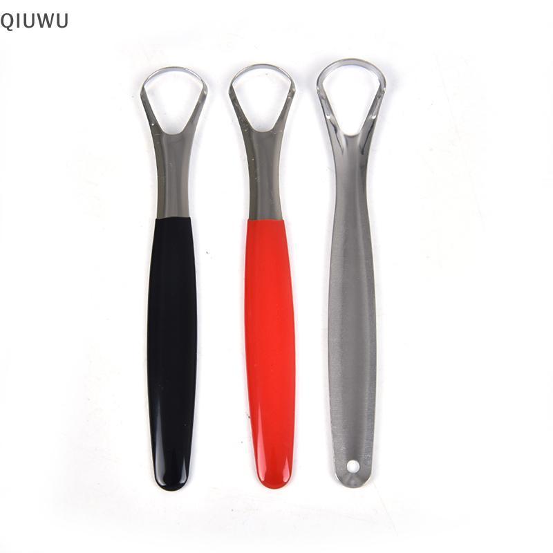 QIUWU Dụng cụ cạo lưỡi bằng thép không gỉ Dụng cụ làm sạch lưỡi miệng y tế Bàn chải miệng có thể tái sử dụng.