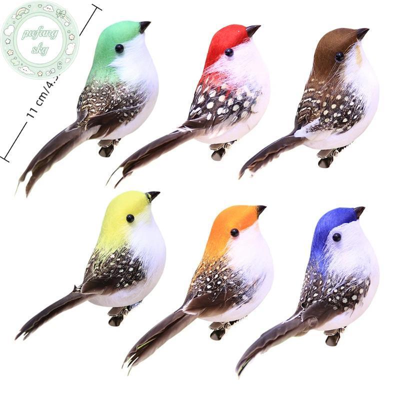 PUSKY 3 / 6 Cái 3D Giả Thủ Công Chim Xốp Nhân Tạo Lông Chim Sinh Nhật Trang Trí Nhà Vườn Trang Trí Đám Cưới VN