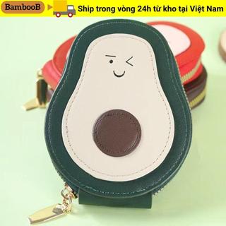Ví đựng thẻ Mini BAMBOOB, Túi đựng thẻ ID dung tích lớn bằng da PU, Túi đựng thẻ bơ hoạt hình chất lượng cao 11 túi đựng tiền xu Ví nữ
