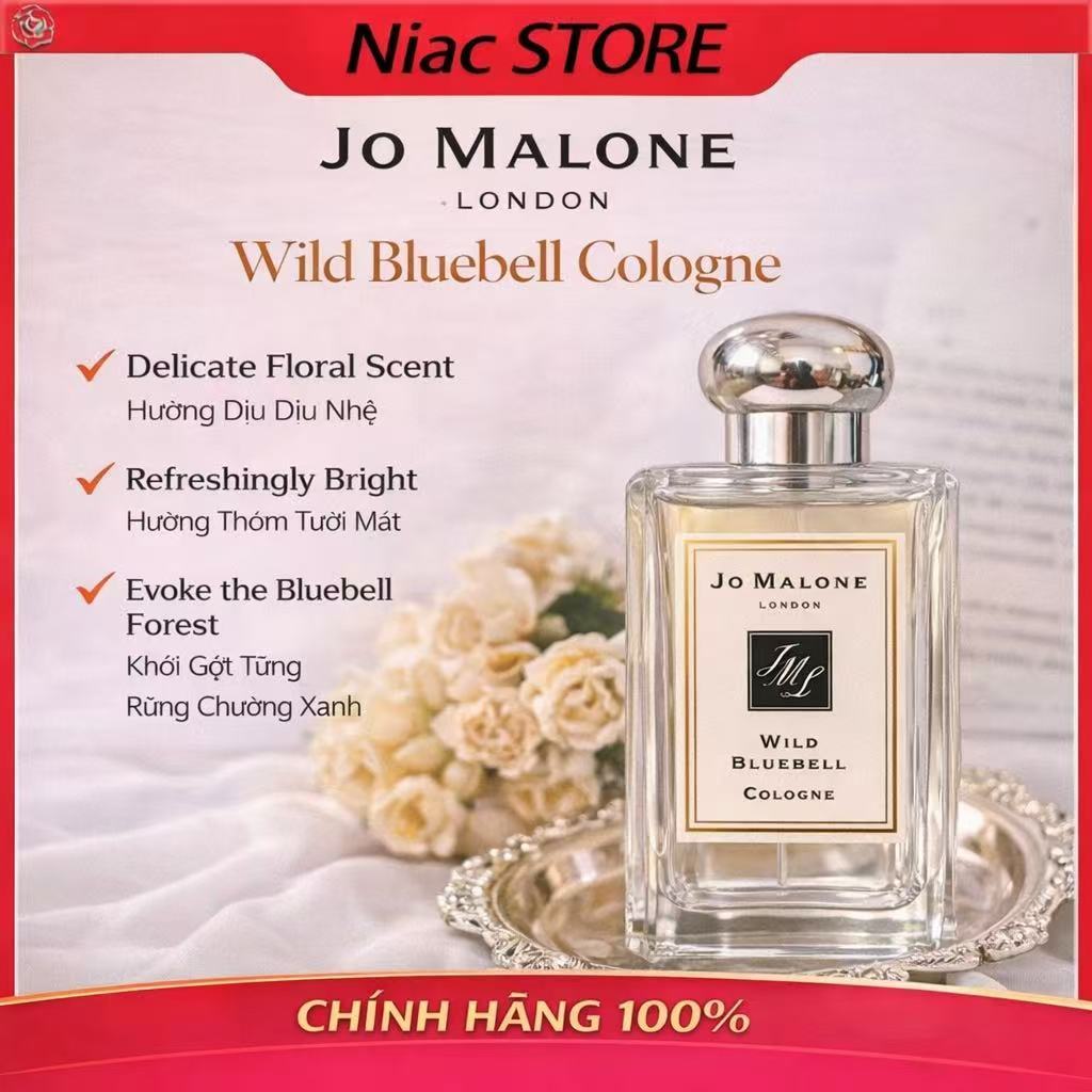 【Chính Hãng】𝕁𝕠 𝕄𝕒𝕝𝕠𝕟𝕖 𝐖𝐢𝐥𝐝 𝐁𝐥𝐮𝐞𝐛𝐞𝐥𝐥 9ML/30ML/100ML | Nước Hoa Hoa Full Box/ Full Size