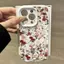 Sơn dầu màu đỏ hoa cho 17 16pro trường hợp điện thoại iPhone 15 tốt lỗ gạo nếp trường hợp 14 13pro11 mềm trường hợp