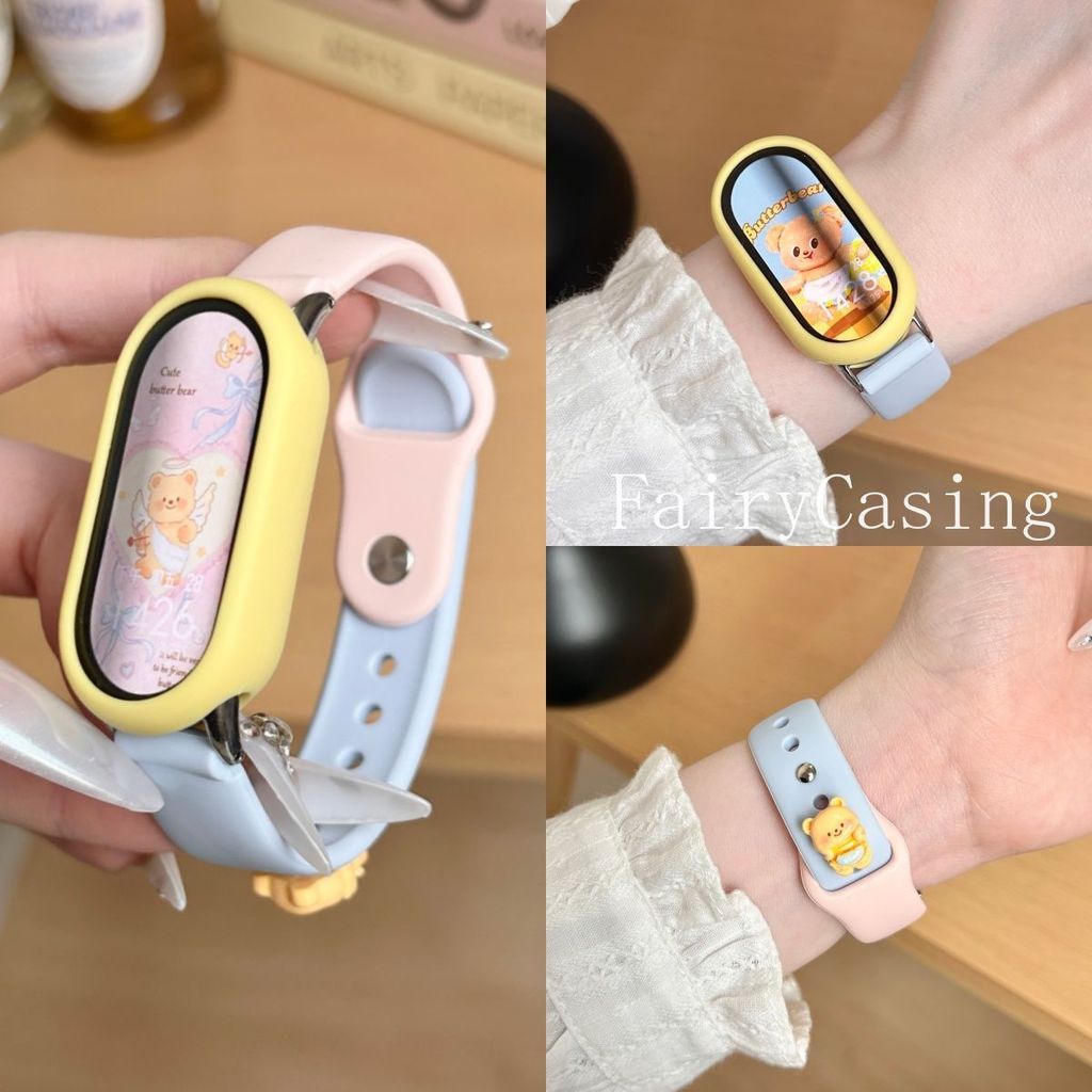 Ốp Lưng Mềm + Dây Đeo Cho Xiaomi Mi Band 10 9 8 NFC Phụ Kiện Vòng Tay Silicon Thể Thao Cho Miband 10Ceramic Phiên Bản Dây Đeo Tay