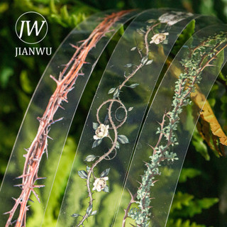 JIANWU Gai Series Vintage Cây Nho Hoa Vật Liệu Phong Cảnh Cắt Kéo Thêu Sò PET Băng Sáng Tạo DIY Tạp Chí Văn Phòng Phẩm
