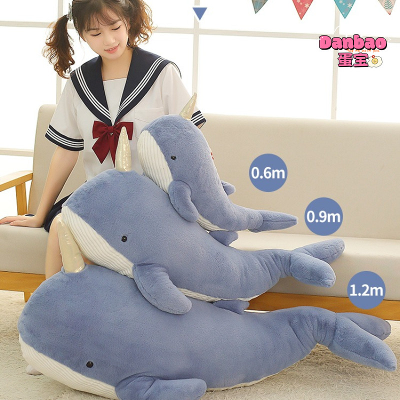[DANBAO] Happy Lớn Kỳ Lân Cá Voi Sang Trọng Đồ Chơi Gối Cá Voi Dễ Thương Búp Bê Ngủ Chất Liệu Mềm Quà Tặng Cho Trẻ Em Quà Tặng Sinh Nhật DANBAO Đồ Chơi