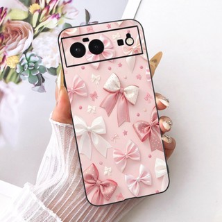 Dành Cho Google Pixel 6 6a Mới Thanh Lịch Họa Tiết Hoa Mèo Vỏ Pixel6 Pixel6a Màu Đen Silicon Mềm Vỏ Điện Thoại
