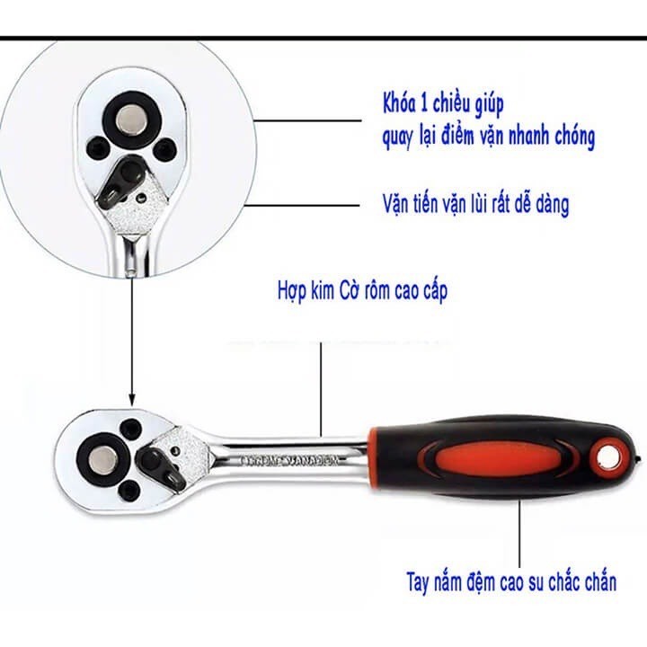 Bộ dụng cụ mở bu lông ốc vít 46 chi tiết đa năng,bộ khẩu tuýp vặn,bộ dụng cụ vặn bu lông,bộ dụng cụ sửa chữa khẩu,khẩu