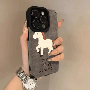 Bạch Mã Mộc Xuân cho iPhone 1716promax trường hợp iPhone 15 sáng tạo 14 lỗ tốt 12 bao gồm tất cả