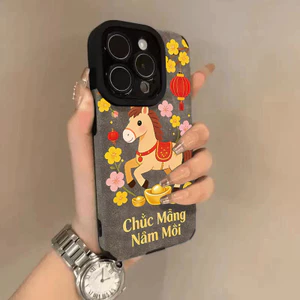 Hoa ngựa đón xuân cho iPhone 1716promax trường hợp iPhone 15 sáng tạo 14 lỗ tốt 12 bao gồm tất cả