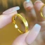 JUNYUE88US Cat Eye Plain Ring, Lovers Finger Jewelry Cặp đôi Nhẫn thép titan, Ánh sáng thẩm mỹ sang trọng Đơn giản Ngày lễ tình nhân bé gái