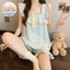 Bộ Đồ Ngủ Màu Trơn Gợi Cảm Nữ Có Miếng Lót Ngực Cloud Cotton Suspender Quần Short Hai Mảnh Nguyên Chất Desire Phong Cách Homewear Phù Hợp Với