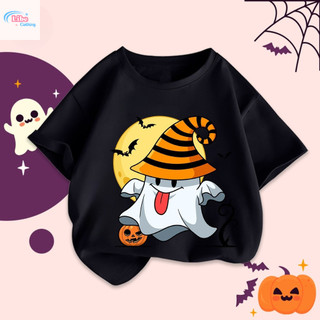 Áo thun in hình Halloween dễ thương dành cho bé trai, chỉ in một mặt.