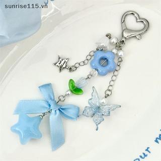 SSVN Dễ Thương Ngọt Ngào Xanh Tulip Nơ Bướm Ngôi Sao Dây Điện Thoại Dây Ccd Phụ Kiện Máy Ảnh Nữ Tính Móc Khóa Mặt Dây Chuyền Túi Treo Đồ Trang Trí Quà Tặng.