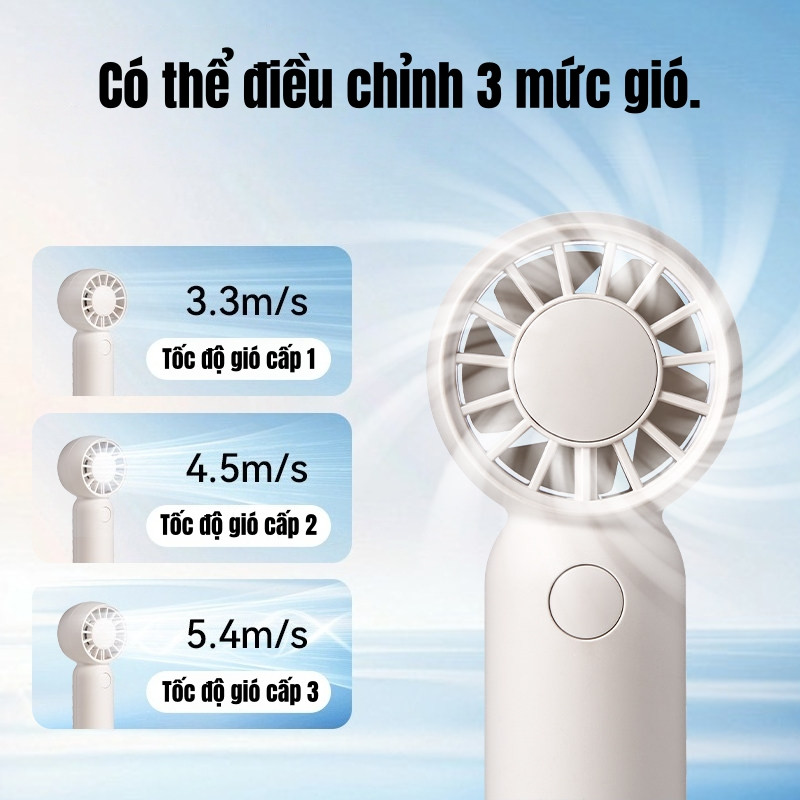 Quạt mini cầm tay siêu nhỏ, quạt nhỏ gọn cho dân văn phòng, sạc điện, có thể đeo treo tiện lợi.