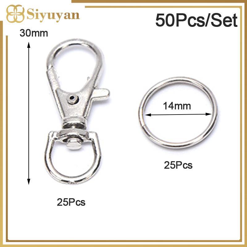 Siyuyan 50 Chiếc Kẹp Móc Kim Loại Hình Tôm Hùm Có Vòng Chìa Khóa
