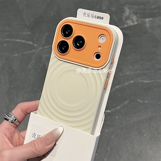 Ốp điện thoại di động hút từ sóng màu tương phản cao cấp cho iPhone17 16 15 14 13 Pro Max bảo vệ camera chống sốc chống rơi mặt sau mềm