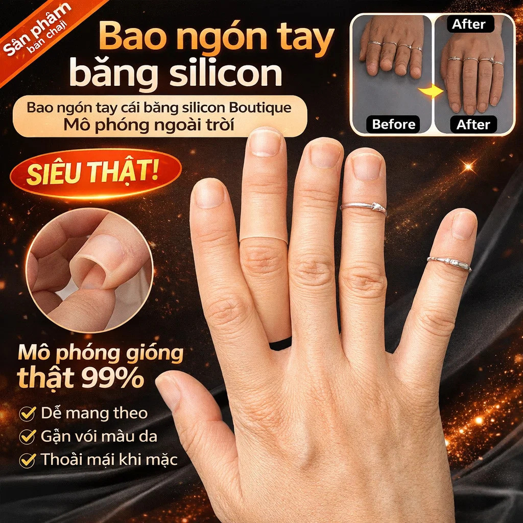 【Tự Nhiên Như Thật】Ngón Tay Giả Silicone Cao Cấp / Ngón tay và ngón chân giả / Ống bọc ngón tay bằng silicon y tế để cải thiện vẻ ngoài của bàn tay / Ống bọc ngón cái giả