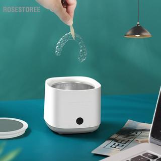 Rosestoree Máy làm sạch răng giả siêu âm Niềng răng vô hình Máy làm sạch chỉnh nha Trực quan hóa nắp mở Thời gian thông minh Đa đối tượng Rung tần số cao 42000HZ Lớp lót bằng thép không gỉ 304