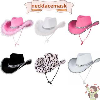 CLKLACEMASK Bò Cô Gái Nón Sequin Ngộ nghĩnh Cao Bồi Phụ Kiện Cosplay Hiệu Suất Bachelorette Đảng Mũ