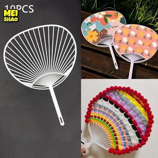 MeiShao 10 Mảnh Nhựa Trắng Sáng Tạo Bền Nhật Bản Quạt Sasuke DIY Bộ Quạt Khung Cho Hàng Thủ Công Quạt Tay Làm Đẹp