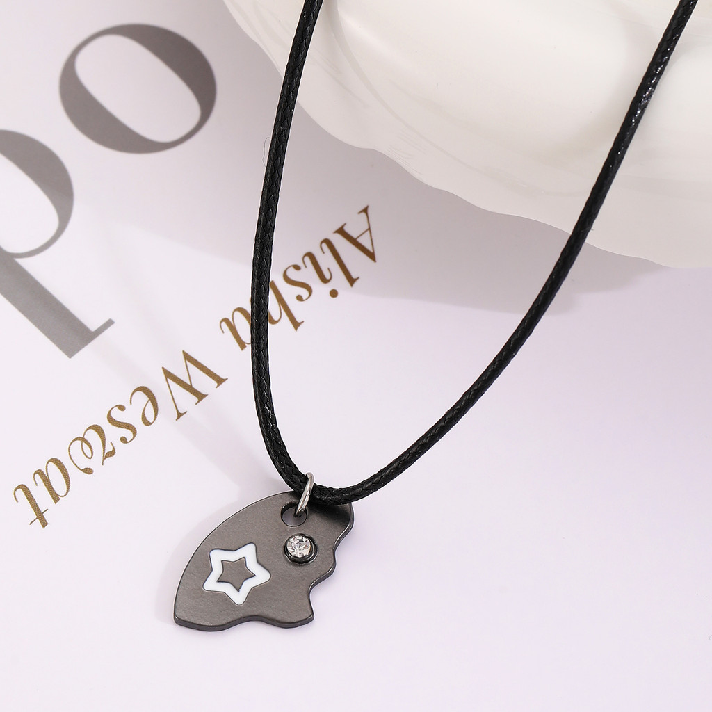 Vòng cổ hợp kim thiết kế ngôi sao, mặt trăng và mặt trời - Two-piece necklace
