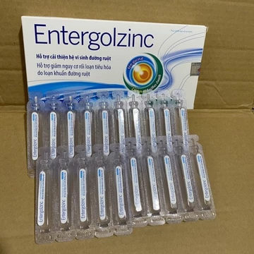 Men ống + Kẽm cho bé , Men vi sinh dành cho bé từ 0 tháng tuổi Men ENTERGOLZINC - Men tiêu hóa Enteromin plus Hộp 20 ống