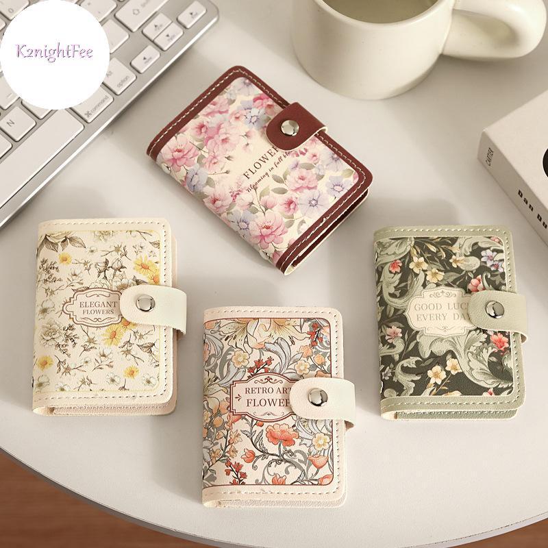 K2nightFee 20 Thẻ Nhà Thơ Ví Nữ Da PU Dung Tích Lớn Túi Đựng Tiền Nhẹ Chống Thấm Nước Kinh Doanh Hộp Đựng Thẻ Nữ VN