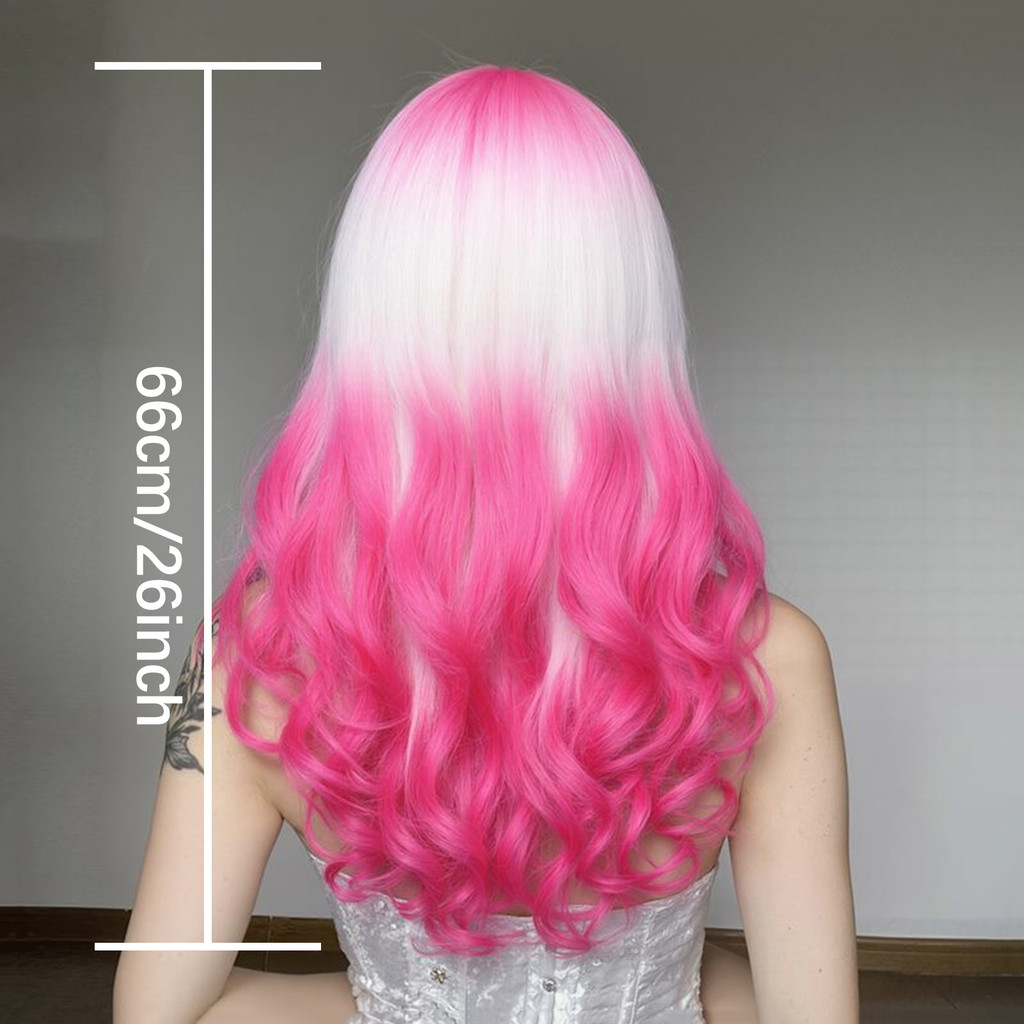 Тóc giảGradient gợn sóng 26 inch - Dày mềm mại, phù hợp cho chụp ảnh và sân khấu phim