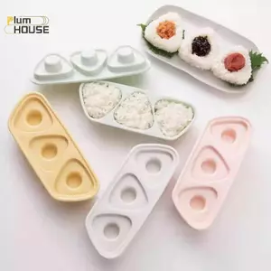 PlumHOUSE Sushi DIY Khuôn Onigiri Cơm Bóng Thực Phẩm Báo Chí Hình Tam Giác Máy Làm Sushi Khuôn Bộ Sushi Nhật Bản Phụ Kiện Nhà Bếp Cho Gia Đình Món Tráng Miệng VN
