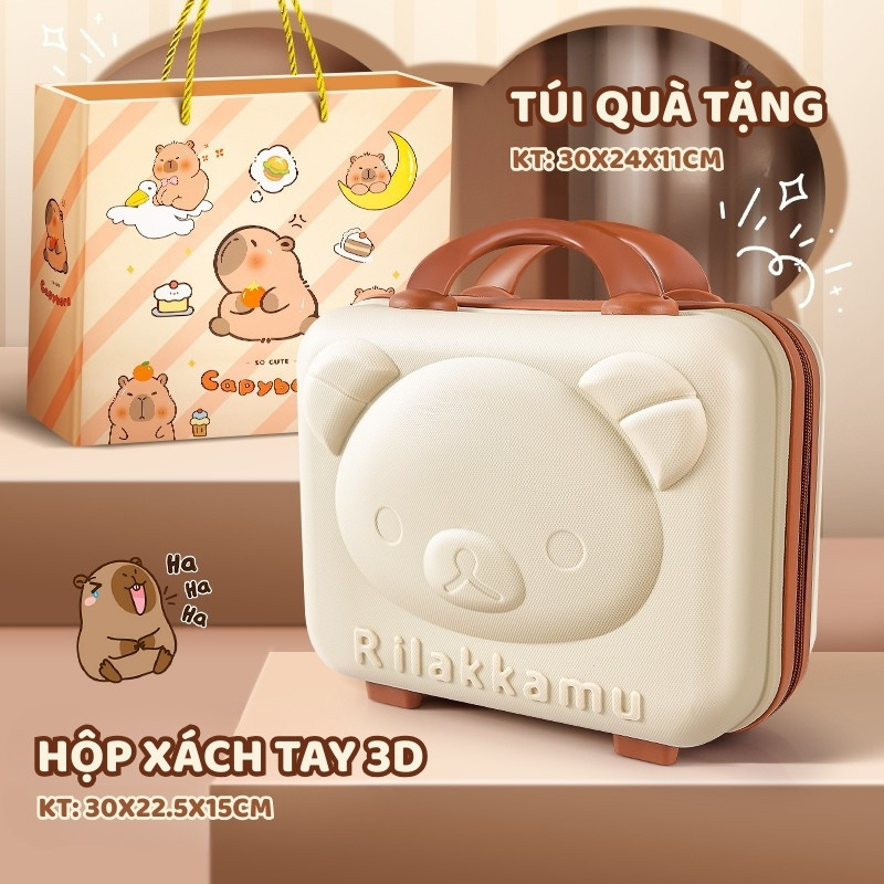 Hộp quà văn phòng phẩm độc đáo, bộ đồ dùng học tập và túi đựng bút với chú Capybara, quà 1/6 hoàn hảo cho học sinh cấp 1