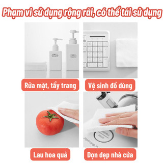 Khăn lau mặt khô đa năng 100% cotton dùng 1 lần, giấy lau mặt dạng rút Cotton Tissue 500g túi 170 tờKKhobuon51