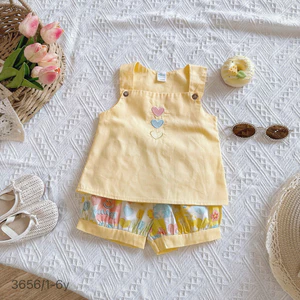 Set Bộ Cổ Vuông Sát Nách Cho Bé Gái Chất Thô Lụa