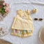 Set Bộ Cổ Vuông Sát Nách Cho Bé Gái Chất Thô Lụa