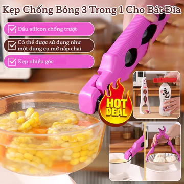 Kẹp Gắp Bát Đĩa Đa Năng 3in1 Chống Trượt Silicone Mềm Chống Bỏng Dụng Cụ Nhà Bếp Mở Nắp Chai Tiện Lợi Kẹp Lấy Bát Đĩa Hấp Cách Nhiệt An Toàn Dễ Dàng Sử Dụng Cho Gia Đình Phụ Kiện Nhà Bếp Cao Cấp Hàng 