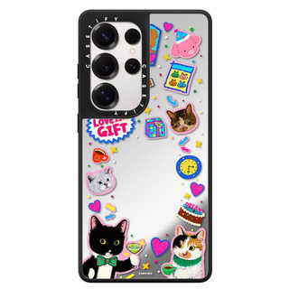 Từ Tính Mèo Đen Đồ Chơi Gương Cứng Phone Case Dành Cho Samsung Galaxy S26 25 24 23 UItra S26 25 24 23 Plus Vỏ Bảo Vệ Chống Sốc