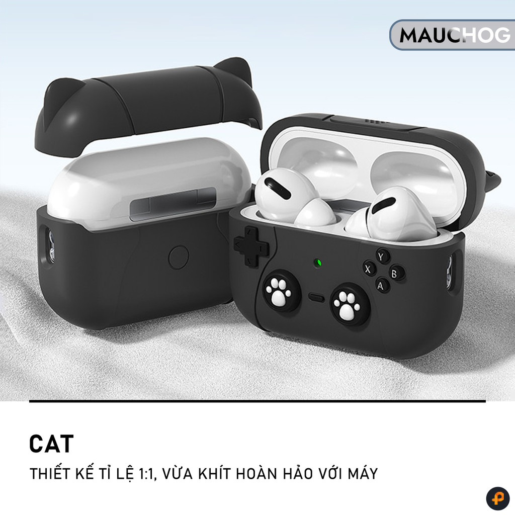 Ốp In Hình Mèo Cat Cute Dễ Thương Chống Bẩn Kèm Móc Khóa Cho Airpods Pro 3 2 Airpods 4